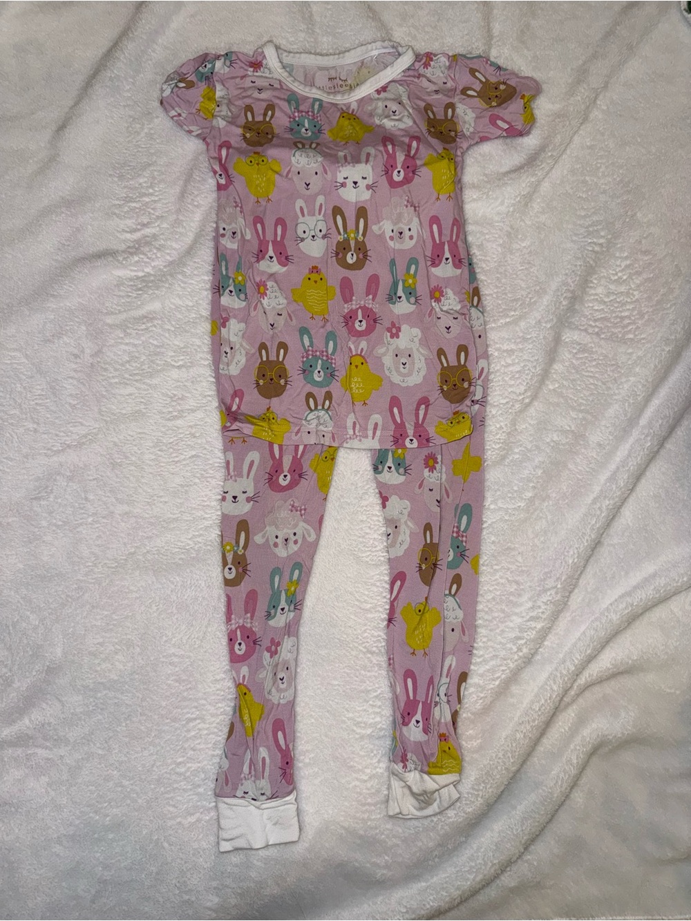 Little Sleepies Pink Bunny & Chick Pajama Set
